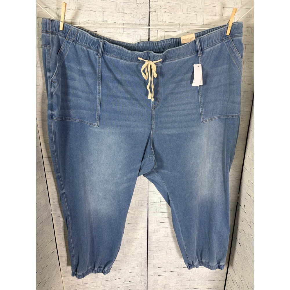 Lane Bryant Womens Jeans Boyfriend Jogger Light Wash Mid Rise Pockets Plus Size